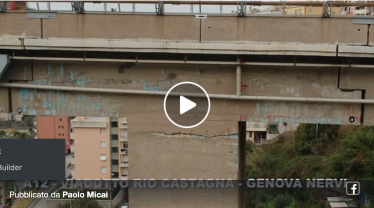 Le condizioni del viadotto Rio Castagna vicino al casello di Nervi